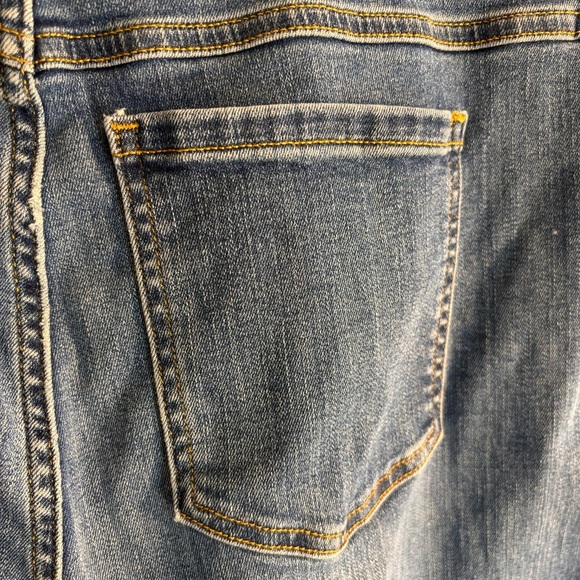 SPANX Sz 2X Wide Leg Pull On Jeans Mid Wash Front Seam High Rise Comfort Waist - Picture 9 of 12